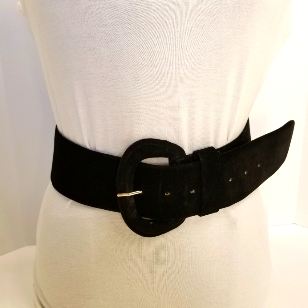 🔻REDUCED❣ ✅Accessories by Pearl Black Suede Wide Belt L